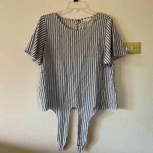 NWOT Pinstriped Front Tie Shirt